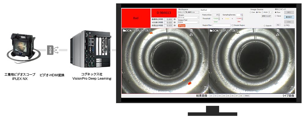 使用者の習熟度に関係なく、見落としがちな欠陥を検出。 実際に判定映像を見たい方は下記のボタンより見ることができます。