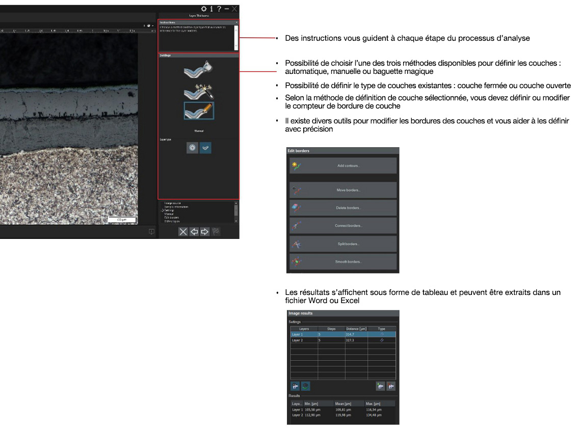 Fonctions dédiées aux mesures d’épaisseur de couches