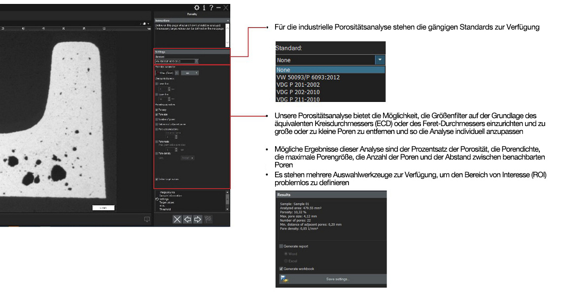 Lösungen für die Porositätsanalyse