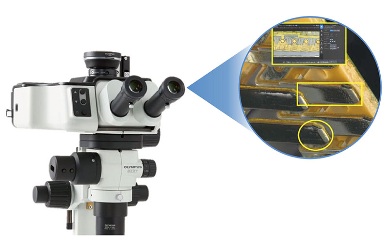 使用SZX-AR1软件，工作说明、视频、图像和注释可以显示在光学显微镜的视野中。