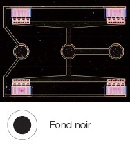 Structure sur un wafer de semi-conducteur - Fond noir