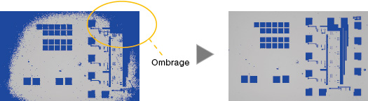 Image entière claire : correction de l’ombrage