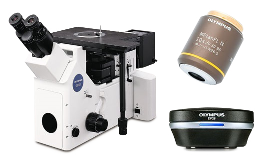 倒置金相显微镜，10X金相物镜，显微镜专用的高分辨率数码相机
