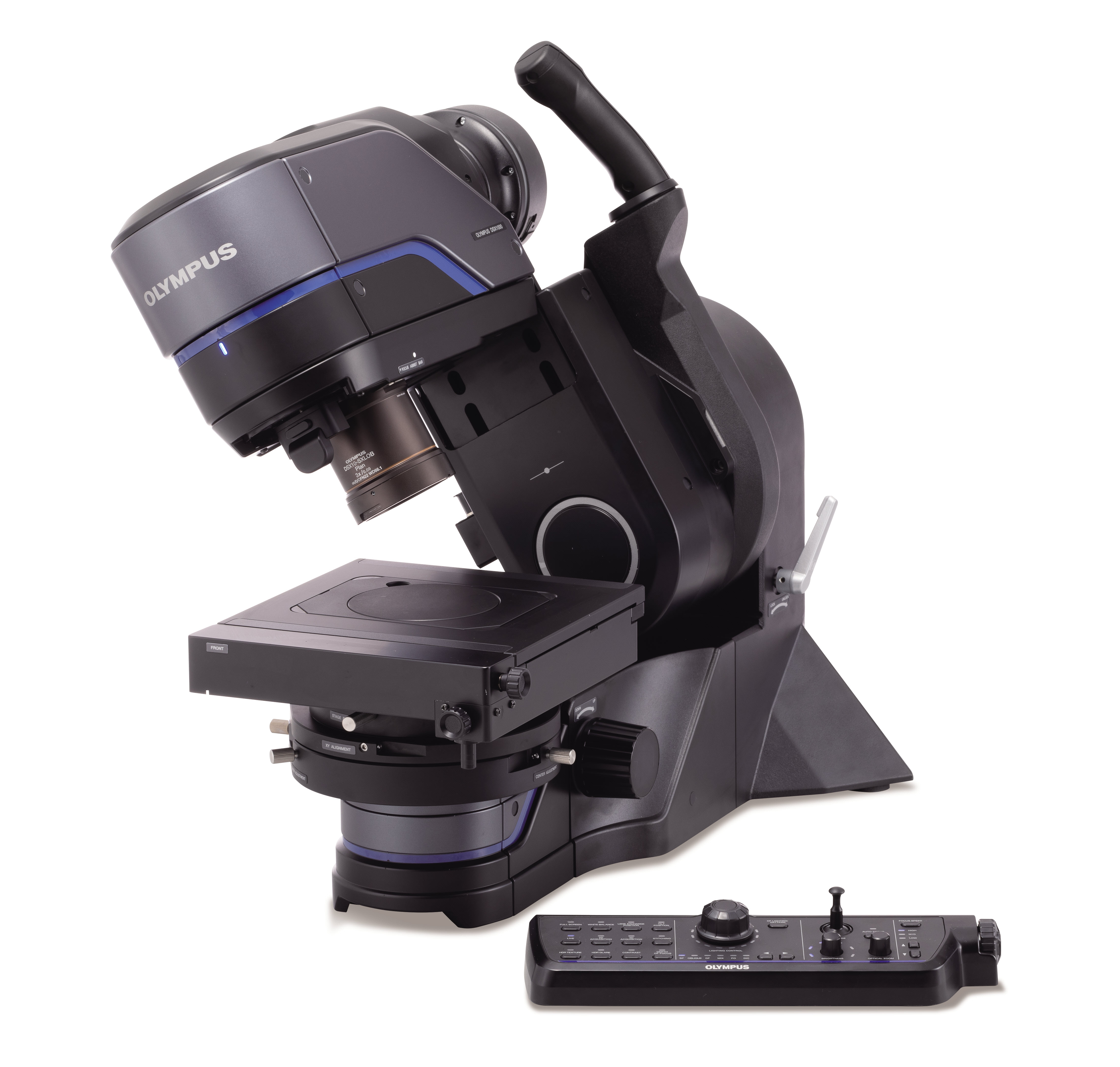 Olympus DSX1000 digital microscope tilt model with remote control console