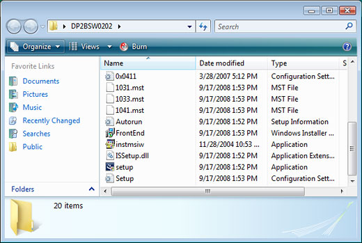  DP2-BSW install select media