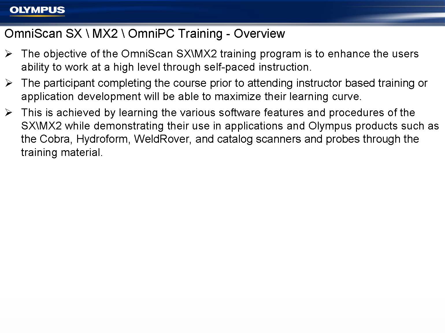 OmniScan MX2 Training
