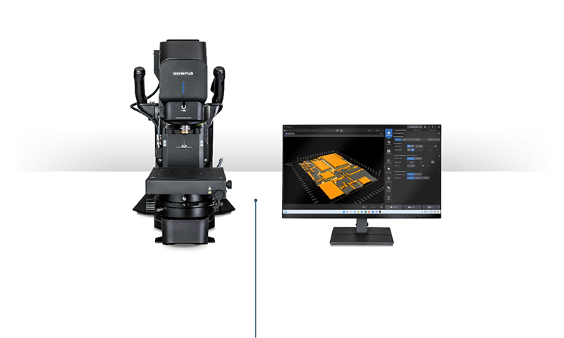 The DSX2000 digital microscope with a monitor.