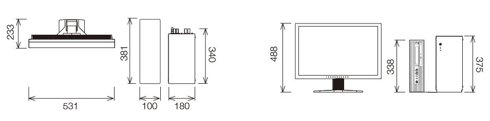 PC & Control Unit - Dimention