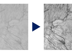 HDR下对比度的增强（样品：菱镁矿石片）