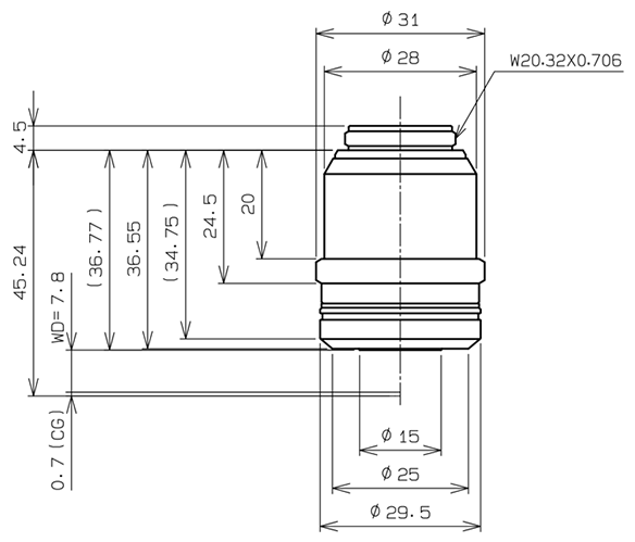 Dimensiones de LCPLFLN20xLCD Dimensiones de LCPLFLN20xLCD