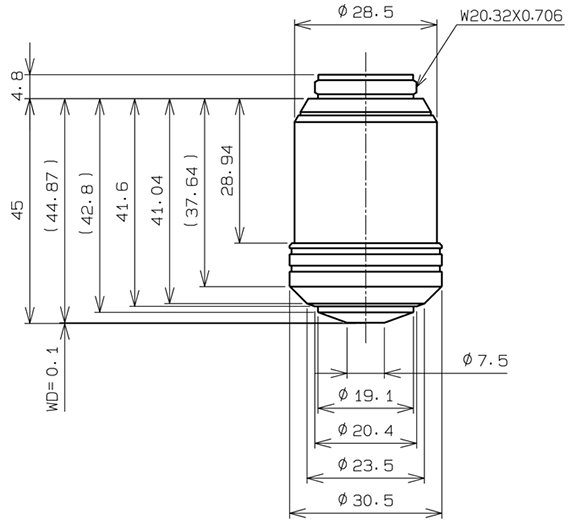 MPLAPON100XO 寸法図