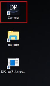Double-click the Camera icon on the desktop to launch the DP2-AOU application.