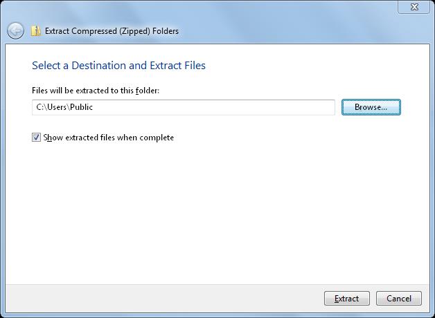 The file is uncompressed and the folder is opened
