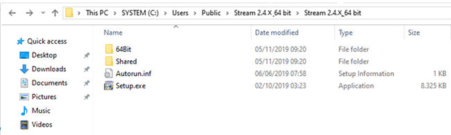 The file is uncompressed and the folder is open. Double click on the filesetup.exe in the folder