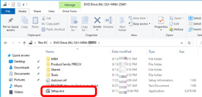 The folder is opened. And double click on the file setup.exe in the folder.