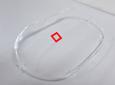 Meter cover (measurement of the surface, at the site marked with the red circle)