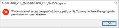 In this case, please move to The case of the DP2-AVS License activating