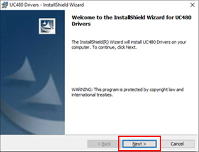 When the installation dialog appears, click the Next button