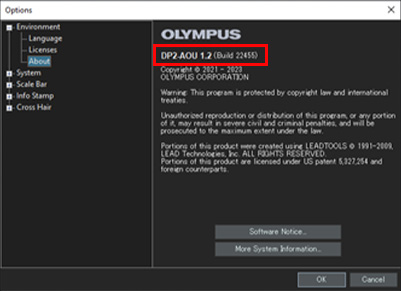 If DP2-AOU 1.2 is displayed on the Environment