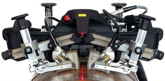 用于超声(UT)焊缝检测解决方案的探头托架,可以安装相控阵探头和衍射时差探头,在管道的轴向和周向上对焊接长缝进行检测