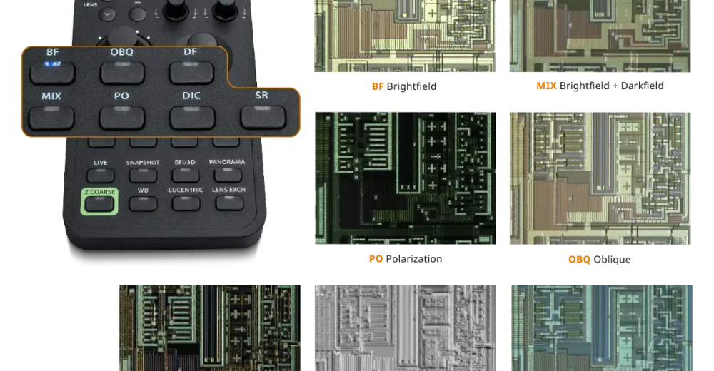 Seven observation methods on the DSX2000 digital microscope