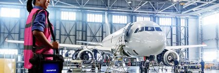 ビデオスコープカメラによる航空機検査